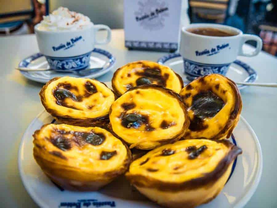 Pastel de Belém with coffee