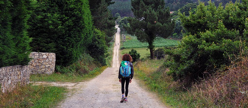 woman walking the camino