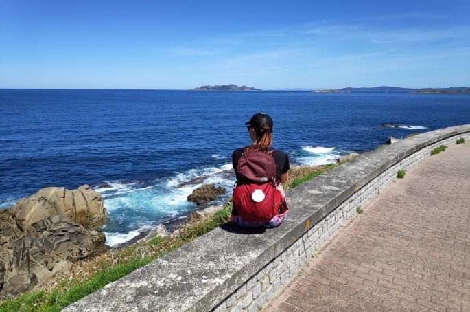 Camino Portugues Coastal Route section 2 pilgrim sea