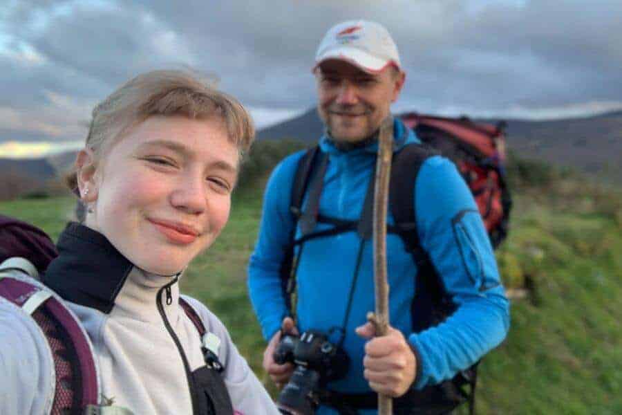 Selfie: Max and his daughter Annika (14) on the Way to La Laguna