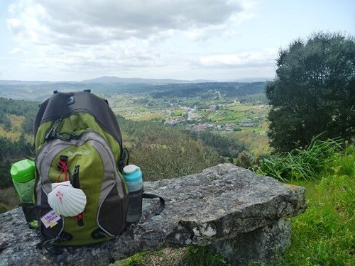 a picture of a backpack on a hill