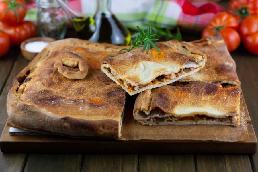 a picture of a galician empanada octopus