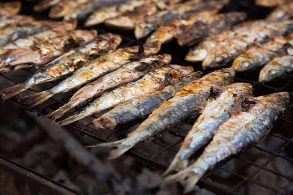 a picture of grilled sardines