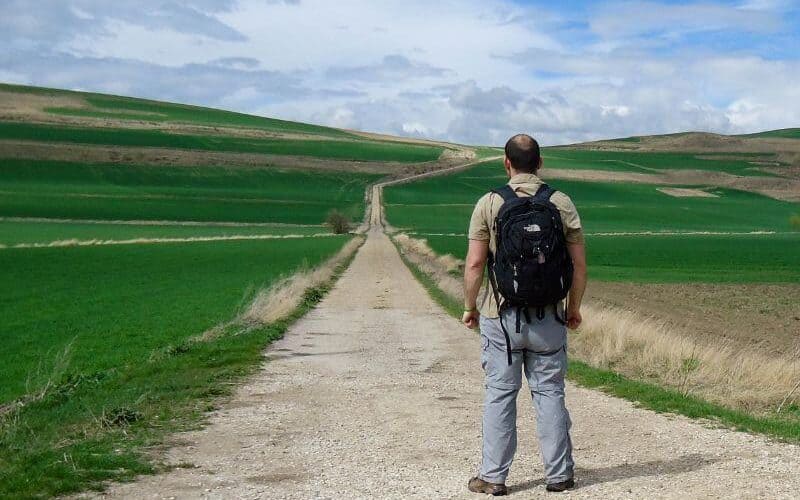 Man walking the Camino Guided